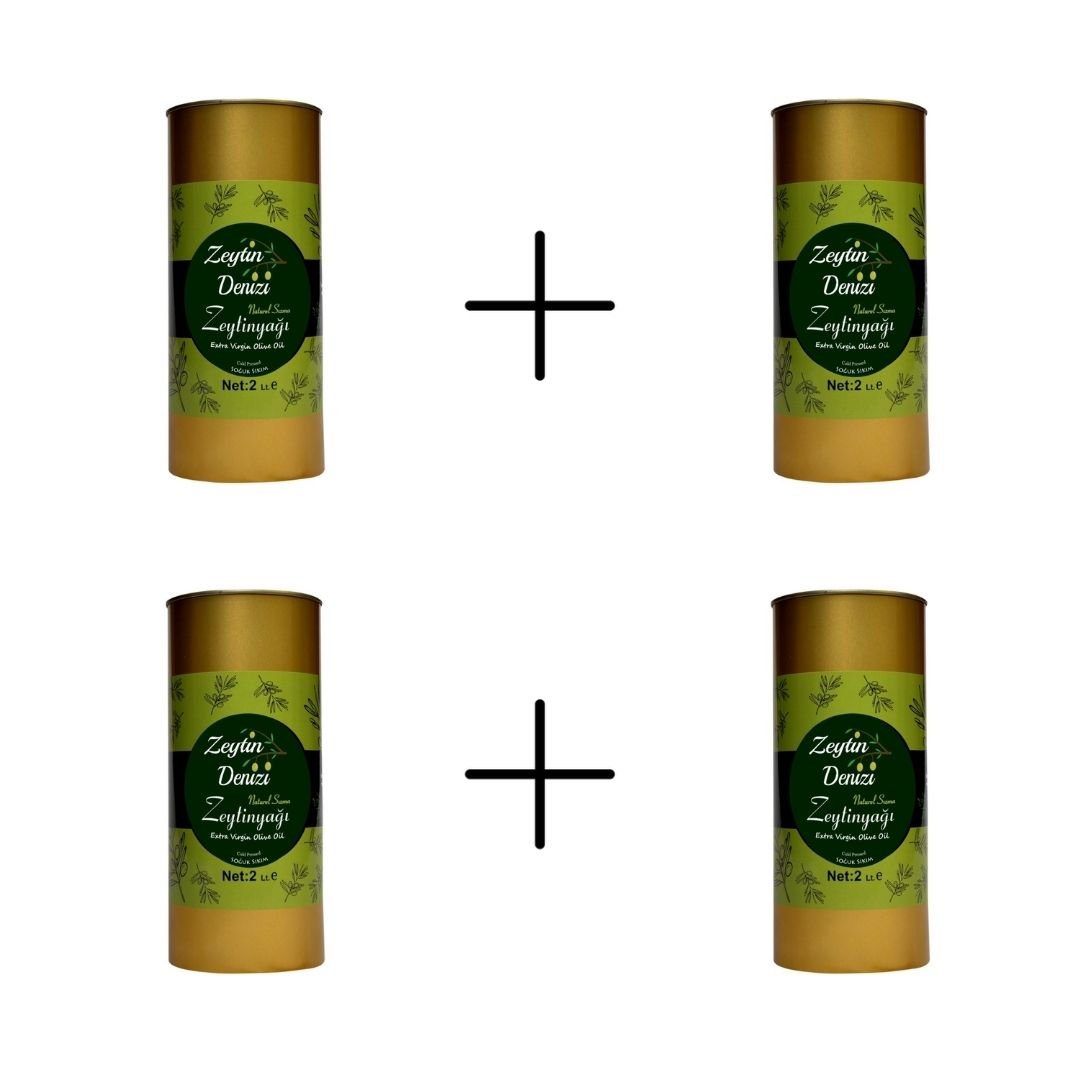 Zeytin Denizi Soğuk Sıkım Naturel Sızma Zeytinyağı 4 Adet 2 lt Kampanya Paketi